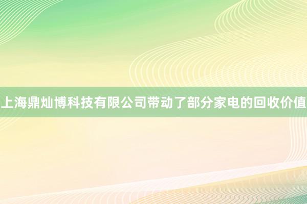上海鼎灿博科技有限公司带动了部分家电的回收价值